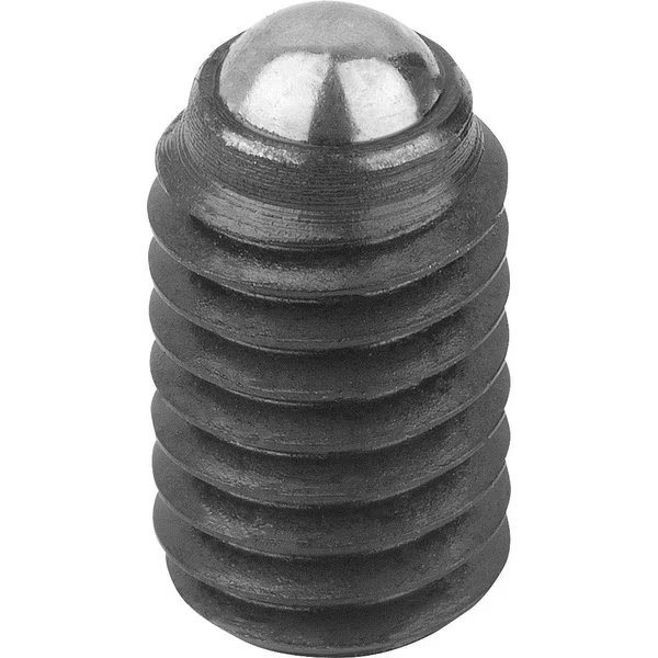 Ball-End Thrust Screw Wout Head, Form:A Steel Ball, M12, Carbon Steel, Comp:Ball-Bearing Steel, Kipp, Mfr#: K0383.11240